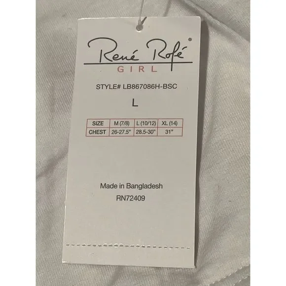 Rene Rofe Bralettes 5-Pack Girls Large Cotton Spandex Multicolor Soft Comfort - Picture 6 of 8